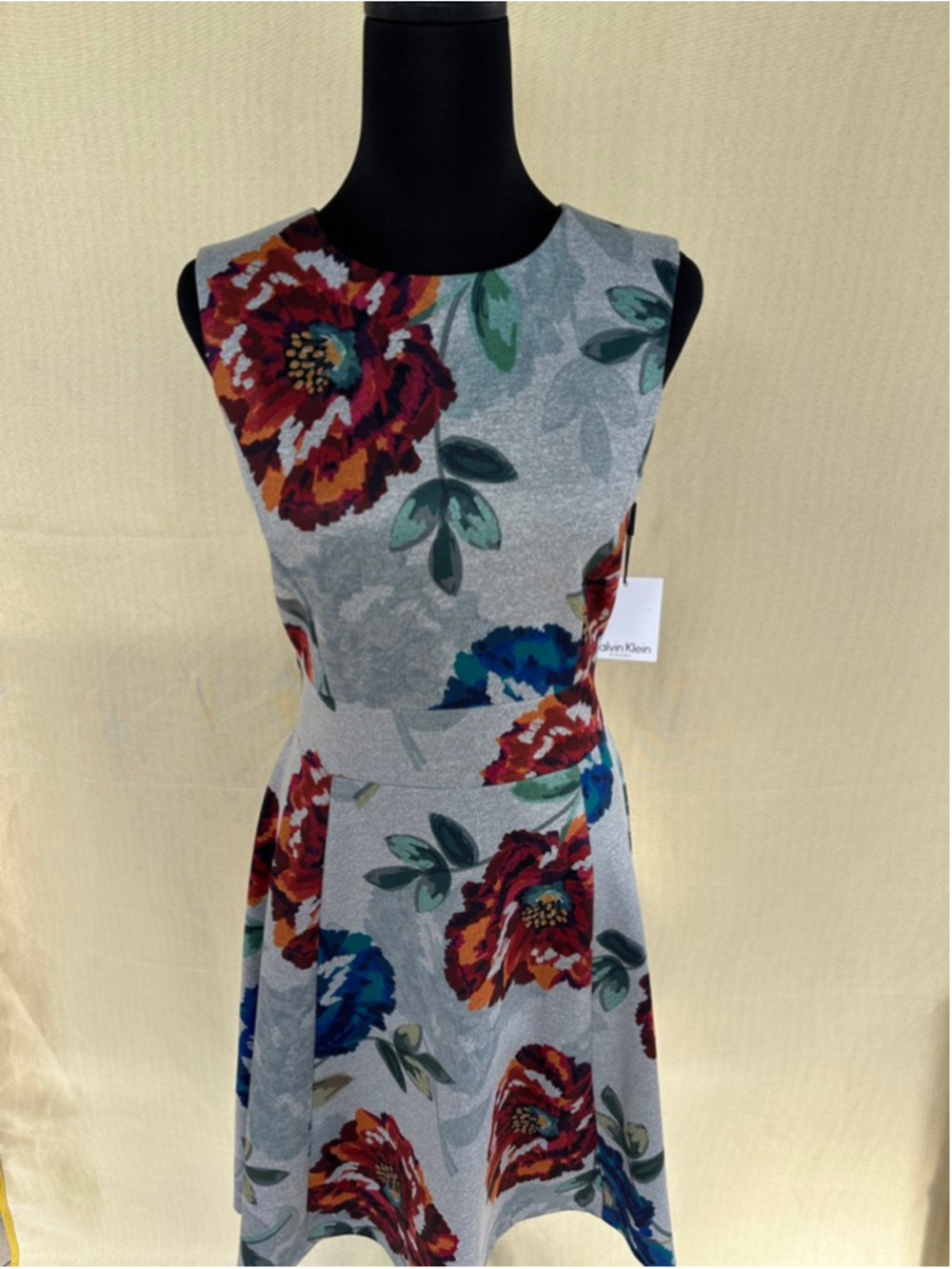 Calvin Klein Sleeveless Fit and Flare Floral Dress Size 8